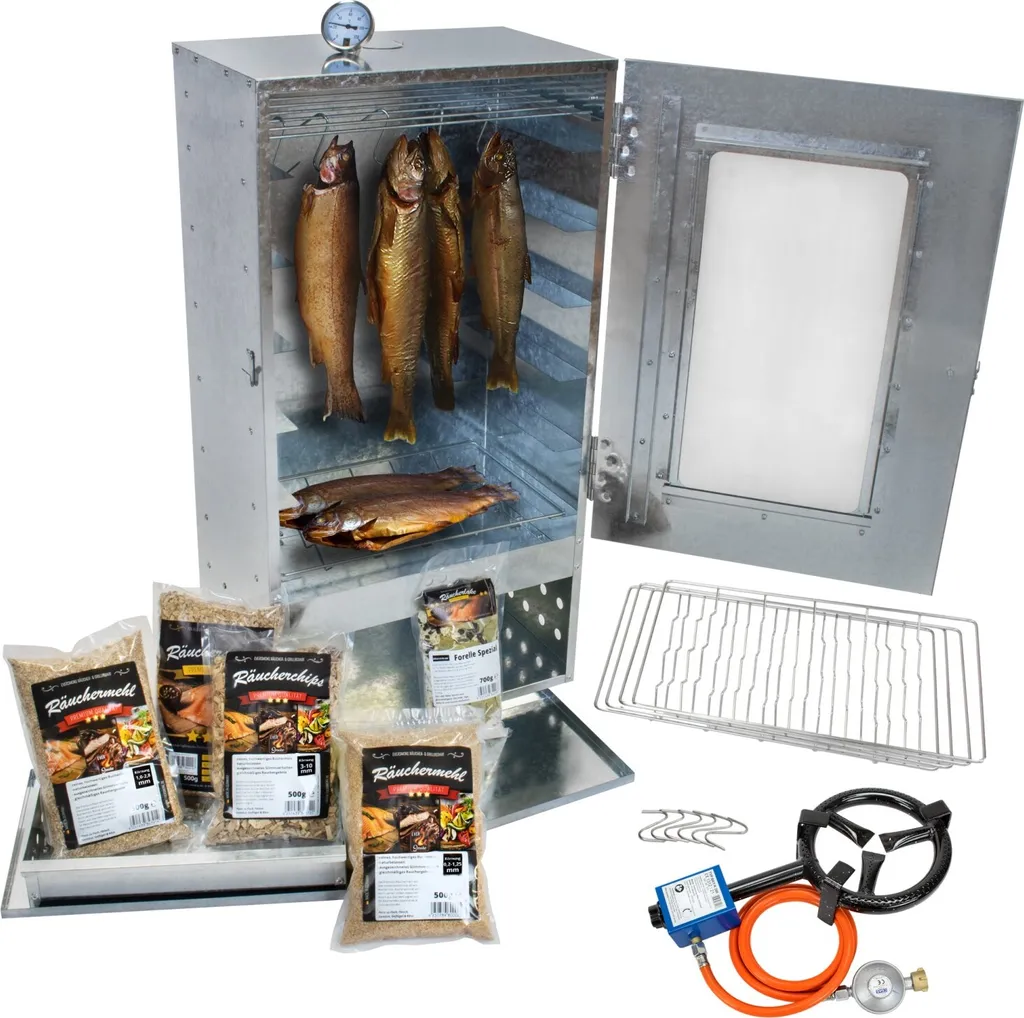 Eversmoke Räucherofenset Magnum Power Pro Mit Scheibe Inkl. 5,5kW Brenner, Thermometer, Mehl & Lake, 46x28x86cm - 1Stück 3 Eversmoke Räucherofenset Magnum Power Pro Mit Scheibe Inkl. 5,5kW Brenner, Thermometer, Mehl & Lake, 46x28x86cm - 1Stück