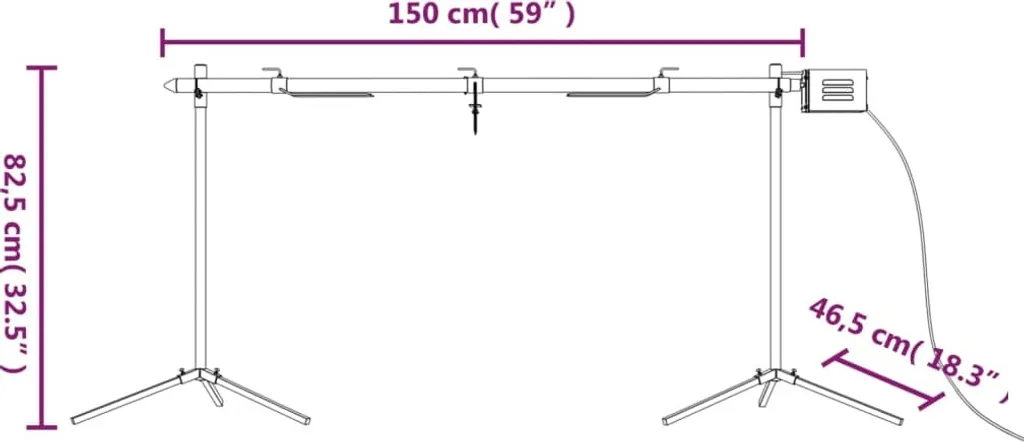 VidaXL Automatischer Grillspieß Mit Motor Edelstahl 150x46,5x82,5 Cm 10 VidaXL Automatischer Grillspieß Mit Motor Edelstahl 150x46,5x82,5 Cm – Bild 8