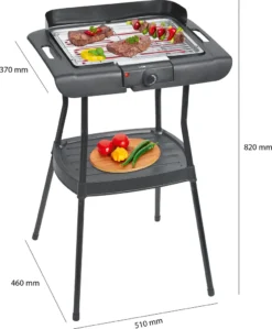 Clatronic BQS 3508 Barbecue-Standgrill, Verchromter Grillrost, Windschutz, Zwischenablage, Cool Touch-Gehäuse, Schwarz, 2000 Watt -Tepro Verkäufe 2024 4e05d80bf533bc193f93a239bd507410