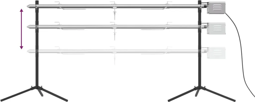 VidaXL Automatischer Grillspieß Mit Motor Edelstahl 150x46,5x82,5 Cm 6 VidaXL Automatischer Grillspieß Mit Motor Edelstahl 150x46,5x82,5 Cm – Bild 4