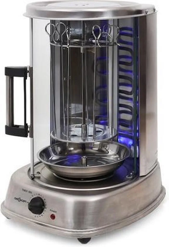 OneConcept Kebap Master Pro - Dönergrill, Hähnchengrill, Gyrosgrill, Vertikalgrill, Drehgrill Mit Drehspieß, Elektro-/ Tischgrill Für Zu Hause, Max. 1500 Watt, 360° Hitzeverteilung, Silber 4 OneConcept Kebap Master Pro - Dönergrill, Hähnchengrill, Gyrosgrill, Vertikalgrill, Drehgrill Mit Drehspieß, Elektro-/ Tischgrill Für Zu Hause, Max. 1500 Watt, 360° Hitzeverteilung, Silber – Bild 2