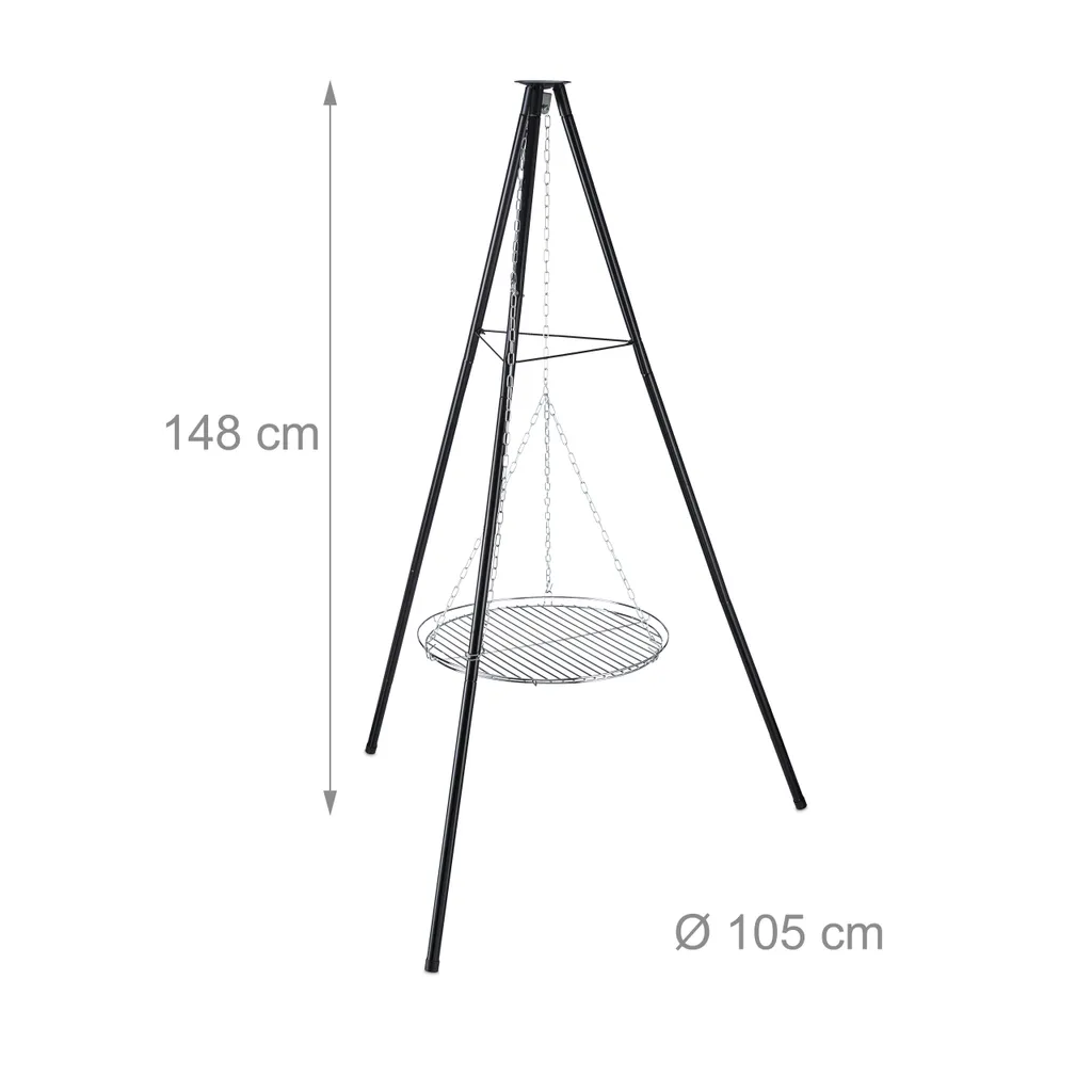 Relaxdays Schwenkgrill Mit Grillrost & Feuerschale 6 Relaxdays Schwenkgrill Mit Grillrost & Feuerschale – Bild 4