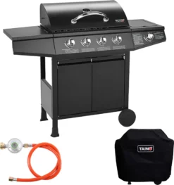 TAINO BASIC 4+1 Brenner Gasgrill Abdeckung Set Gasregler BBQ Zubehör Cover