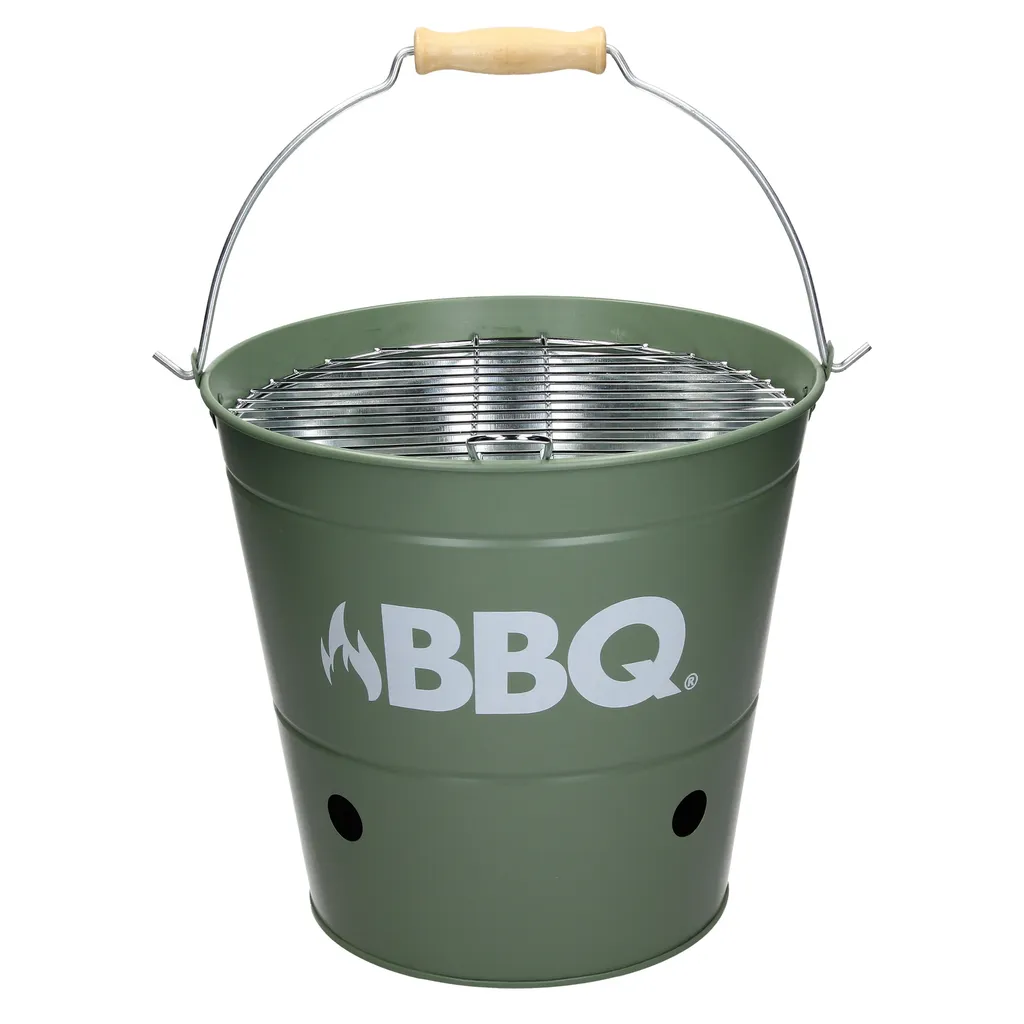 ECD Germany Grilleimer Ø 25cm Mit Grillrost Und Tragegriff, Eimergrill Aus Edelstahl In Matt Grün, Minigrill Mit Belüftung, Campinggrill Holzkohlegrill BBQ Grill Picknickgrill Grillkübel Feuerkübel 3 ECD Germany Grilleimer Ø 25cm Mit Grillrost Und Tragegriff, Eimergrill Aus Edelstahl In Matt Grün, Minigrill Mit Belüftung, Campinggrill Holzkohlegrill BBQ Grill Picknickgrill Grillkübel Feuerkübel