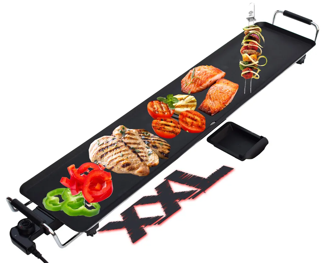 Elektrischer Tischgrill, XXL Planchagrill Teppanyaki Grillplatte Antihaftbeschichtung 8 Personen Grill Tischgrill 1 Meter 3 Elektrischer Tischgrill, XXL Planchagrill Teppanyaki Grillplatte Antihaftbeschichtung 8 Personen Grill Tischgrill 1 Meter