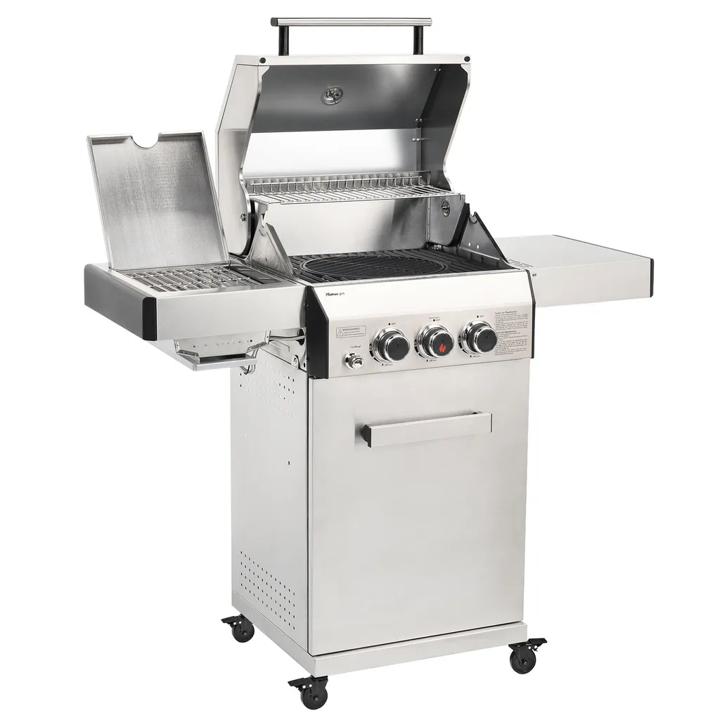 TAINO PLATINUM 2+1 Gasgrill Set Mit Drehspieß Edelstahl Sear-Burner Grillwagen Mit Rotisserie Motor Fleischspieß 4 TAINO PLATINUM 2+1 Gasgrill Set Mit Drehspieß Edelstahl Sear-Burner Grillwagen Mit Rotisserie Motor Fleischspieß – Bild 2