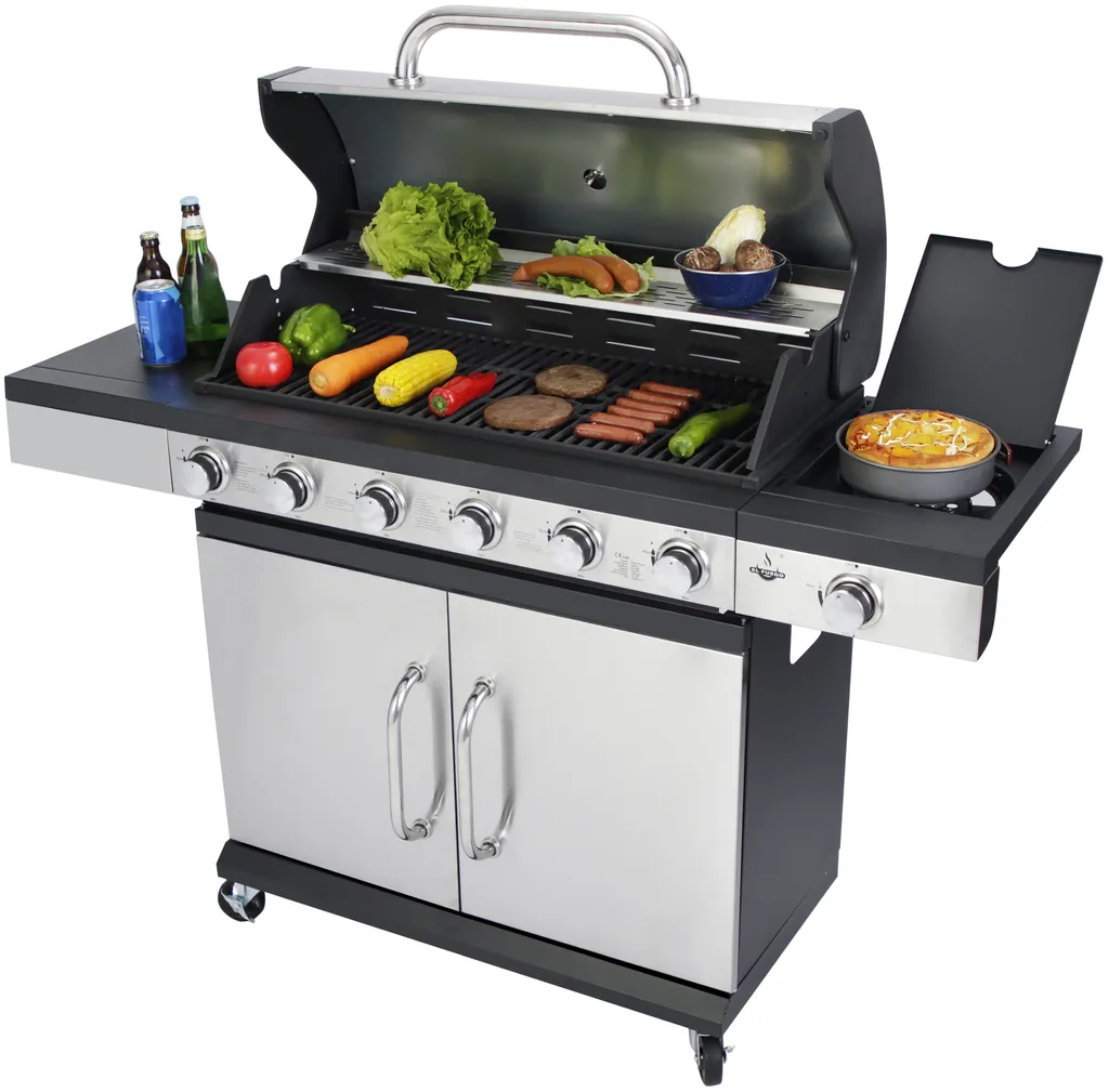 El Fuego® Edelstahl Gasgrill San Antonio 6+1 Brenner Roste Gusseisen AY5861 11 El Fuego® Edelstahl Gasgrill San Antonio 6+1 Brenner Roste Gusseisen AY5861 – Bild 9