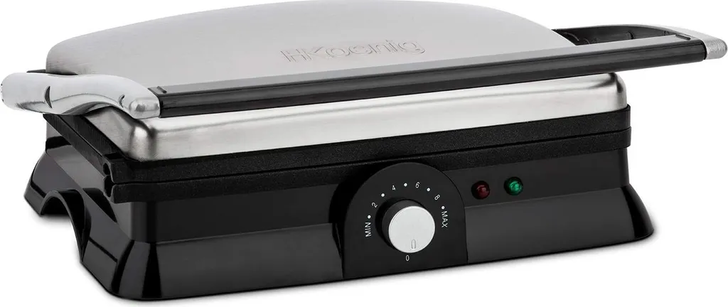 H.Koenig GR20 Elektrogrill, Grill- Und Sandwichmaker, 2000 W, Temperatur Bis 230º, Antihaftbeschichtung, 180º Öffnung, Edelstahl, Schwarz / Grau, Abmessungen 29,7 X 23 Cm 3 H.Koenig GR20 Elektrogrill, Grill- Und Sandwichmaker, 2000 W, Temperatur Bis 230º, Antihaftbeschichtung, 180º Öffnung, Edelstahl, Schwarz / Grau, Abmessungen 29,7 X 23 Cm