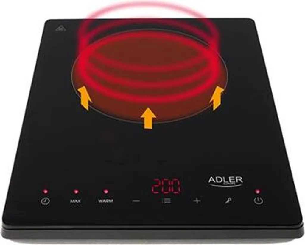 Adler Kochfeld AD 6513 Anzahl Brenner/Kochzonen 1, Induktion, LCD-Display, Schwarz 4 Adler Kochfeld AD 6513 Anzahl Brenner/Kochzonen 1, Induktion, LCD-Display, Schwarz – Bild 2