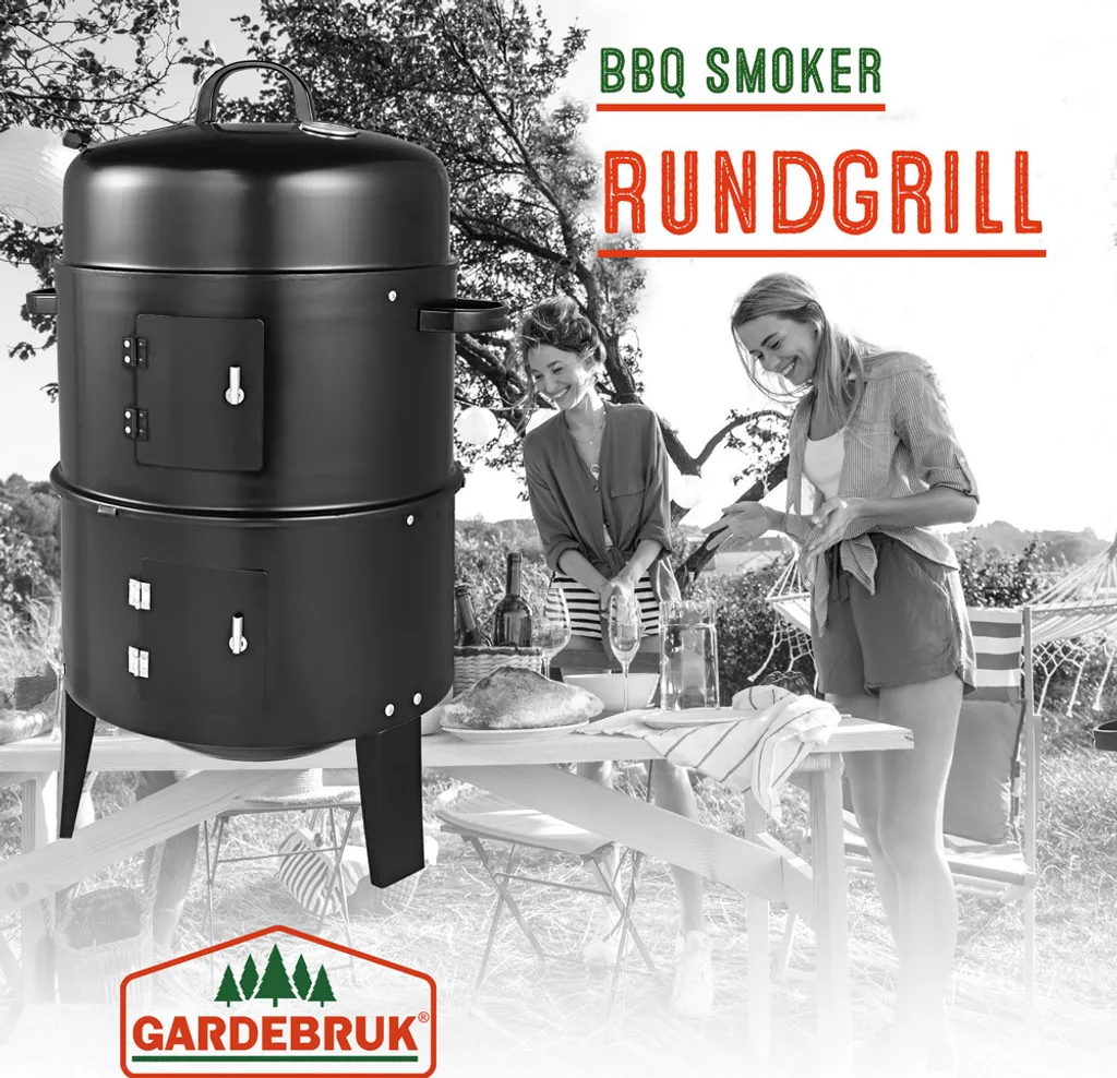 Deuba 3in1 Smoker Inkl. Thermometer Leichter Transport Räucherofen Holzkohlegrill BBQ Rundgrill Räuchertonne 12 Deuba 3in1 Smoker Inkl. Thermometer Leichter Transport Räucherofen Holzkohlegrill BBQ Rundgrill Räuchertonne – Bild 10