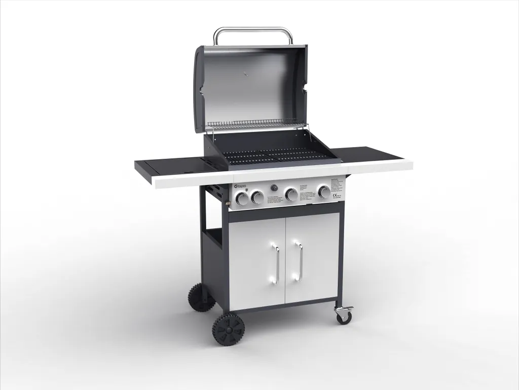 Tepro Gasgrill Rosedale, 3-Brenner Mit Seitenkocher, Max. 12,8 Kw, Grillfläche: 53 X 40 Cm 6 Tepro Gasgrill Rosedale, 3-Brenner Mit Seitenkocher, Max. 12,8 Kw, Grillfläche: 53 X 40 Cm – Bild 4