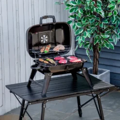 Outsunny Klappgrill Kohlegrill Standgrill Tragbar Tischgrill Garten BBQ Metall Schwarz 59 X 43 X 39 Cm -Tepro Verkäufe 2024 5ba873b3a7f9171e0db7acdd1d272e10