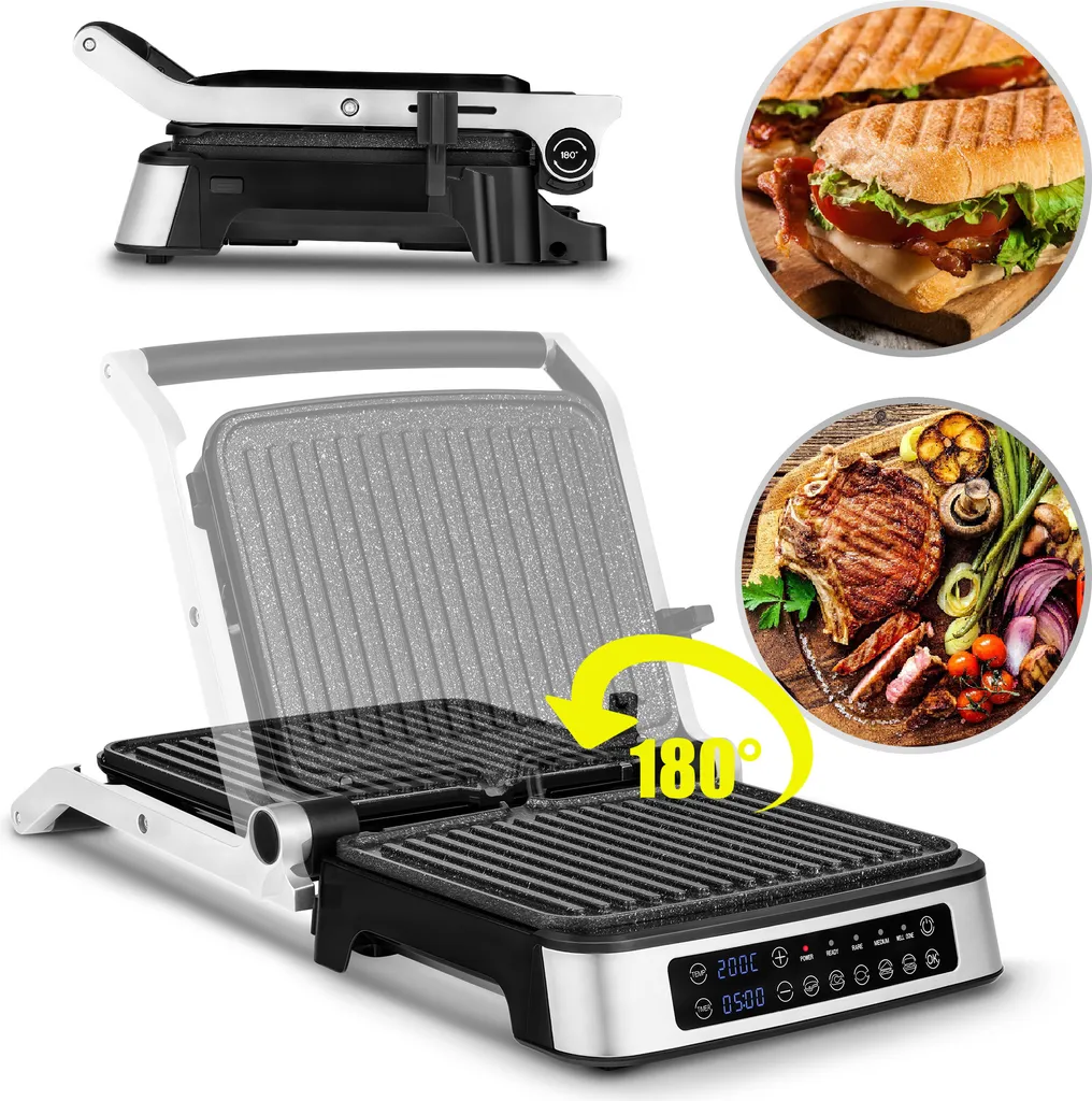 ZEEGMA Elektrischer Kontaktgrill Und Sandwichtoaster 2100W | Herausnehmbare Heizplatten, 2in1, 180 ° Klappbar, ILAG-Antihaftbeschichtung, Tropfschale, Akustische Benachrichtigungen, Timer, Die Möglichkeit Vom Waschen In Der Spülmaschine 3 ZEEGMA Elektrischer Kontaktgrill Und Sandwichtoaster 2100W | Herausnehmbare Heizplatten, 2in1, 180 ° Klappbar, ILAG-Antihaftbeschichtung, Tropfschale, Akustische Benachrichtigungen, Timer, Die Möglichkeit Vom Waschen In Der Spülmaschine