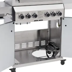 TAINO PLATINUM 4+2 Gasgrill Komplett Edelstahl 4-Brenner Silber Grillwagen BBQ Keramik-Brenner Backburner Sizzle-Zone Piezozündung Seitenkocher Gusseisen-Roste Set Inkl. Zubehör -Tepro Verkäufe 2024 5ca52a26be2c8c730ae98e332d80319a