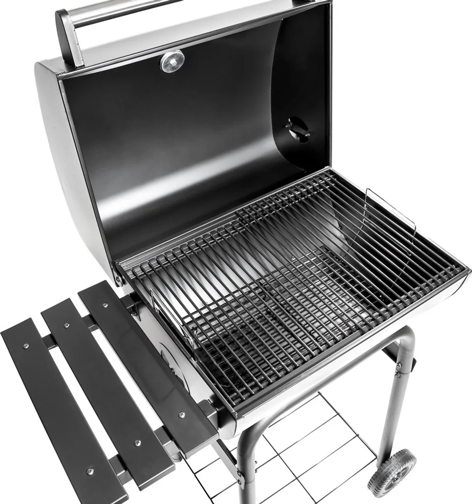 Tectake Holzkohlegrill Mit Deckel Und Thermometer - Schwarz 11 Tectake Holzkohlegrill Mit Deckel Und Thermometer - Schwarz – Bild 9