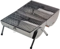 Edelstahl Grill Grilltonne Klappbar Für Camping Strand 1282-48