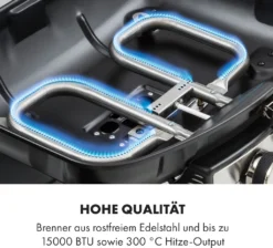 Klarstein Parforce Duo Gasgrill BBQ-Gasgrill Mit 4,4kW - 2 Brenner, Bis 300 °C, Gastyp: Butan/Propan, Edelstahl, 15000 BTU, Elektrische Zündung, 50 X 39 Cm Große Grillfläche, Deckel, Schwarz 17 Klarstein Parforce Duo Gasgrill BBQ-Gasgrill Mit 4,4kW - 2 Brenner, Bis 300 °C, Gastyp: Butan/Propan, Edelstahl, 15000 BTU, Elektrische Zündung, 50 X 39 Cm Große Grillfläche, Deckel, Schwarz -Tepro Verkäufe 2024 5ea0e28faed326353a31a54b38c8a63a