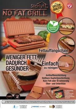 Starlyf® No Fat Grill - Kompaktgrill Mini Grill Für Die Küche, Low Fat, Kein Fett Oder Öl, Ohne Fett Oder Öl, Gesund Grillen, Kontaktgrill, Elektrogrill, - 1000W, PFOA-FREI, Aus Der TV Werbung 27 Starlyf® No Fat Grill - Kompaktgrill Mini Grill Für Die Küche, Low Fat, Kein Fett Oder Öl, Ohne Fett Oder Öl, Gesund Grillen, Kontaktgrill, Elektrogrill, - 1000W, PFOA-FREI, Aus Der TV Werbung -Tepro Verkäufe 2024 61fdf95f66a86106a743cbf5d386184e