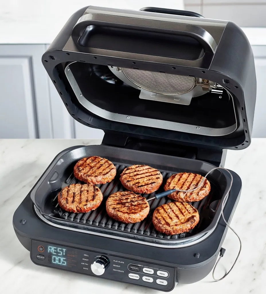 Ninja AG651EU Foodi MAX PRO Grill & Heißluftfritteuse, 7 Zubereitungsfunktionen, 2 Grillplatten, 3,8 L - Silber/Schwarz 9 Ninja AG651EU Foodi MAX PRO Grill & Heißluftfritteuse, 7 Zubereitungsfunktionen, 2 Grillplatten, 3,8 L - Silber/Schwarz – Bild 7