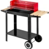 Tectake Holzkohlegrill Grillwagen - Schwarz/rot
