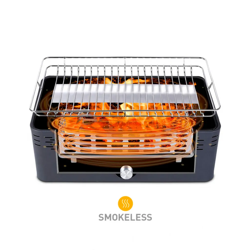 Rauchfreier Holzkohlegrill Tischgrill Mit Ventilator MerapiFarbe: Schwarz 7 Rauchfreier Holzkohlegrill Tischgrill Mit Ventilator MerapiFarbe: Schwarz – Bild 5