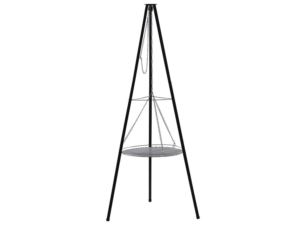 Schwenkgrill Schwarz Aus Stahl Dreibein Mit Grillrost Höhenverstellbar Holzkohlegrill Garten BBQ 3 Schwenkgrill Schwarz Aus Stahl Dreibein Mit Grillrost Höhenverstellbar Holzkohlegrill Garten BBQ