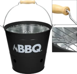 ECD Germany Grilleimer Ø 25cm Mit Grillrost Und Tragegriff, Eimergrill Aus Edelstahl In Matt Schwarz, Minigrill Mit Belüftung, Campinggrill Holzkohlegrill BBQ Grill Picknickgrill Grillkübel Feuerkübel -Tepro Verkäufe 2024 65860fb22b560fa3e0e64215196c0843