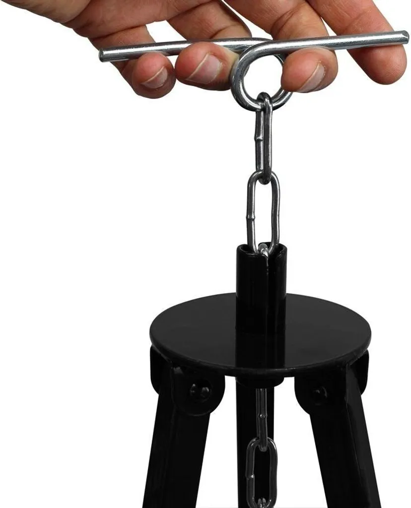 Gulaschkessel 22 Liter Deckel Emailliert Dreibein 180 Cm Mit Kettenhöhenverstellung Für Outdoor Kochen über Offener Flamme 5 Gulaschkessel 22 Liter Deckel Emailliert Dreibein 180 Cm Mit Kettenhöhenverstellung Für Outdoor Kochen über Offener Flamme – Bild 3