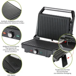 Monzana Kontaktgrill XL 180°C Klappbar Antihaftbeschichtung Edelstahl Temperaturkontrolle 1600W Tischgrill Sandwich Maker 15 Monzana Kontaktgrill XL 180°C Klappbar Antihaftbeschichtung Edelstahl Temperaturkontrolle 1600W Tischgrill Sandwich Maker -Tepro Verkäufe 2024 683b4489adfb58d6ac850536ae59fdc1