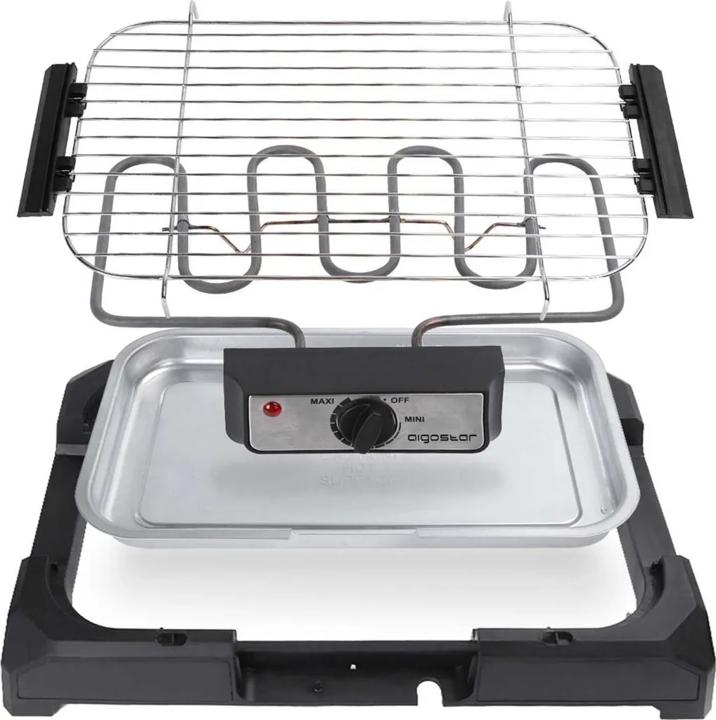 Aigostar Tischgrill Elektrisch, Barbecue Elektrogrill 2000W, 41 X 24 Cm Grillfläche, Smokeless Elektrischer Grill, BBQ Grill Für Balkon Indoor Party, Schwarz 10 Aigostar Tischgrill Elektrisch, Barbecue Elektrogrill 2000W, 41 X 24 Cm Grillfläche, Smokeless Elektrischer Grill, BBQ Grill Für Balkon Indoor Party, Schwarz – Bild 8