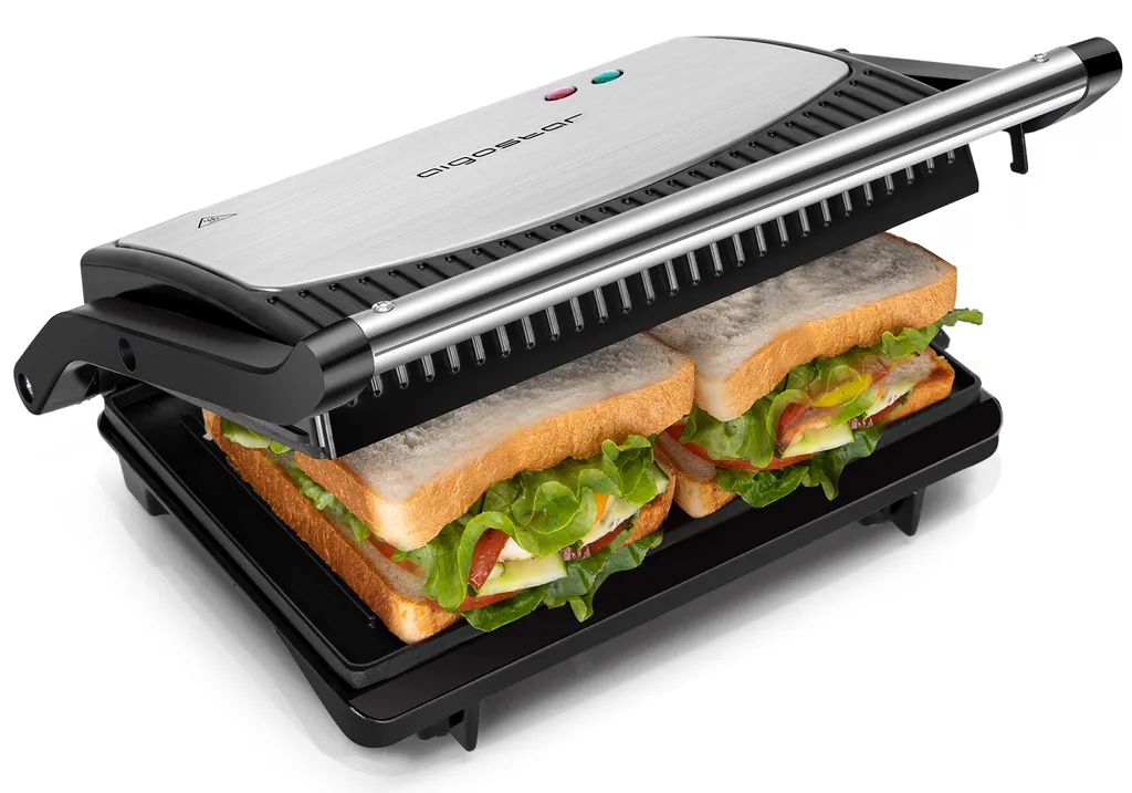 Aigostar York - Sandwichmaker 800W, Grilltoaster, Panini Maker, Cool Touch-Griff, Antihaft-Platten, BPA Frei, Edelstahl, Klein, Lagerfähig, Schwarz 7 Aigostar York - Sandwichmaker 800W, Grilltoaster, Panini Maker, Cool Touch-Griff, Antihaft-Platten, BPA Frei, Edelstahl, Klein, Lagerfähig, Schwarz – Bild 5