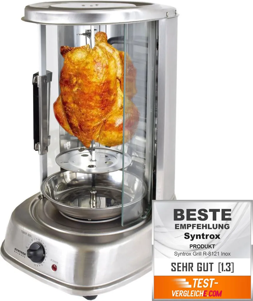 Syntrox Chef Grill R-8121 Inox Dönergrill Rotisserie Gyrosgrill Hähnchengrill Tischgrill 1500 7 Syntrox Chef Grill R-8121 Inox Dönergrill Rotisserie Gyrosgrill Hähnchengrill Tischgrill 1500 – Bild 5