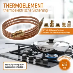 Thermoelement 600 Mm Universal Mit 5 Adaptern Für Gasgrill Gasherd -Tepro Verkäufe 2024 6b816d1eebcf63d58912c290c980cef1