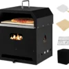 COSTWAY 4-in-1 Pizzaofen, Outdoor-Grill, Holzbefeuerter Pizza Ofen Mit Wasserdichter Abdeckung, Pizzastein, Pizzaschaufel Und Grillrost, Tragbarer Gartenofen Für Garten, Camping, Party -Tepro Verkäufe 2024 6cc1d099f2960fef6fe3973a7fcc6080