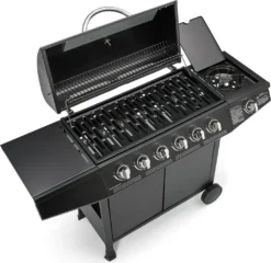 TAINO BASIC 6+1 Gasgrill Mit Seitenbrenner 6 Brenner Edelstahl-Brenner Grillwagen BBQ Schwarz -Tepro Verkäufe 2024 6ef157299d35200b9753012a69b074ee 1