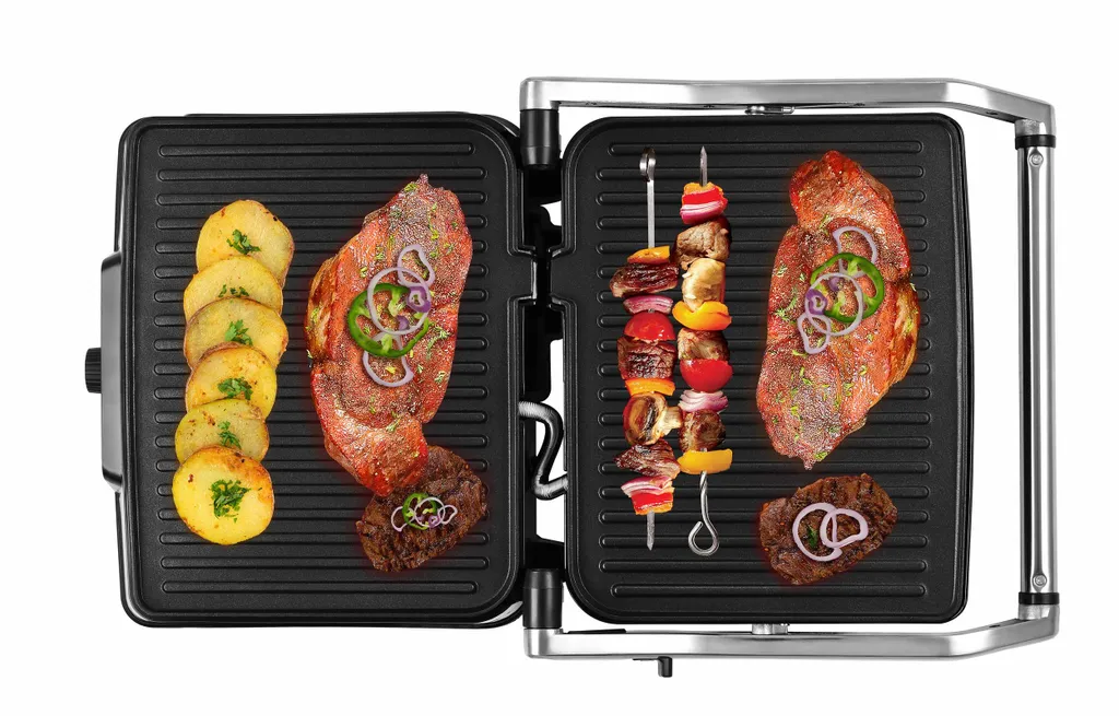 Kontaktgrill Elektro Rot Panini Sandwichmaker Temperaturregelung Timer*46131 5 Kontaktgrill Elektro Rot Panini Sandwichmaker Temperaturregelung Timer*46131 – Bild 3