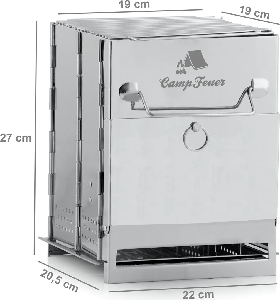 CampFeuer Edelstahl Faltgrill | 22 X 20,5 X 27 Cm | Outdoor Camping Klappgrill 5 CampFeuer Edelstahl Faltgrill | 22 X 20,5 X 27 Cm | Outdoor Camping Klappgrill – Bild 3