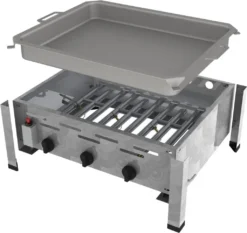 Gastro Edelstahl Gasbräter 3 Flammig 13,5 KW Mit Stahlpfanne F. Propangas + Gasschlauch Gewerberegler + SBS (Gastro Kocher, Gasgrill Gastrokocher, Gasherd, Bräter, Grill) -Tepro Verkäufe 2024 74009a1135d95d98d7a8964815d7fe5f