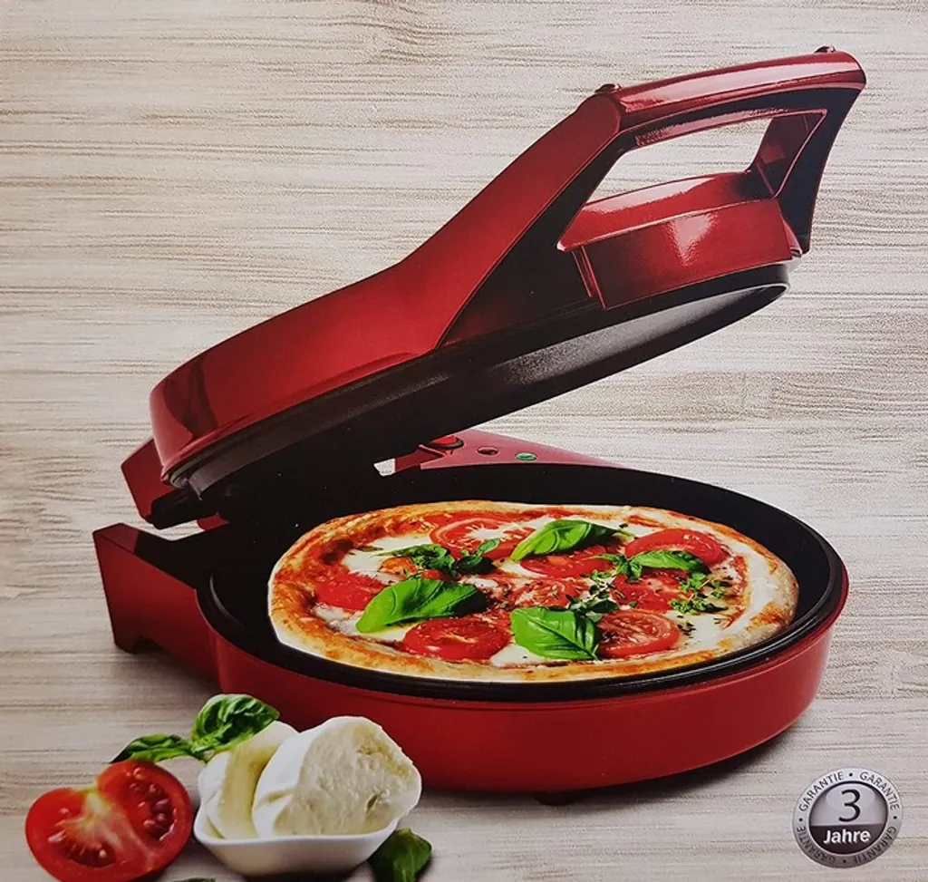 Tec Star Pizzamaker Tischgrill 2in1 1800 W 28 Cm Ø Antihaftbeschichtung 4 Tec Star Pizzamaker Tischgrill 2in1 1800 W 28 Cm Ø Antihaftbeschichtung – Bild 2