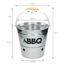 ECD Germany Grilleimer Ø 25cm Mit Grillrost Und Tragegriff, Eimergrill Aus Edelstahl In Silber, Minigrill Mit Belüftung, Campinggrill Holzkohlegrill BBQ Grill Picknickgrill Grillkübel Feuerkübel 14 ECD Germany Grilleimer Ø 25cm Mit Grillrost Und Tragegriff, Eimergrill Aus Edelstahl In Silber, Minigrill Mit Belüftung, Campinggrill Holzkohlegrill BBQ Grill Picknickgrill Grillkübel Feuerkübel -Tepro Verkäufe 2024 76eb039f280456c3dd3f62d016aa6aac