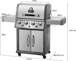 El Fuego Gasgrill / Grillwagen Concord 4 Brenner +1 Seitenbrenner +1 Infrarotbrenner -Tepro Verkäufe 2024 7b932cb51caa71e81cf969228695664f