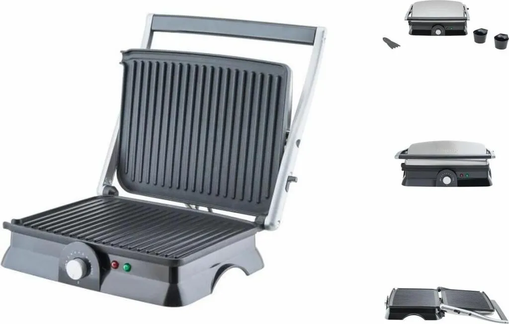 H.Koenig GR20 Elektrogrill, Grill- Und Sandwichmaker, 2000 W, Temperatur Bis 230º, Antihaftbeschichtung, 180º Öffnung, Edelstahl, Schwarz / Grau, Abmessungen 29,7 X 23 Cm 17 H.Koenig GR20 Elektrogrill, Grill- Und Sandwichmaker, 2000 W, Temperatur Bis 230º, Antihaftbeschichtung, 180º Öffnung, Edelstahl, Schwarz / Grau, Abmessungen 29,7 X 23 Cm – Bild 15
