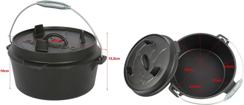 El Fuego Dutch Oven 3,5 L, Deckel 1,0 L, AY4611 6 El Fuego Dutch Oven 3,5 L, Deckel 1,0 L, AY4611 – Bild 4