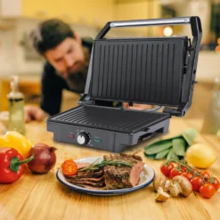 Monzana Kontaktgrill XL 180°C Klappbar Antihaftbeschichtung Edelstahl Temperaturkontrolle 1600W Tischgrill Sandwich Maker 13 Monzana Kontaktgrill XL 180°C Klappbar Antihaftbeschichtung Edelstahl Temperaturkontrolle 1600W Tischgrill Sandwich Maker -Tepro Verkäufe 2024 7f1188bdc7bd8aa5a819623fb6c33609