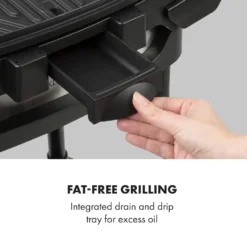 Klarstein Gatsby Elektrogrill Standgrill Tischgrill , Leistung: 2000 W , EasyGrill Concept , Grillfläche: 40 X 36 Cm / Aluminiumdruckguss / Antihaft / Grillhaube , Zwei Seitentische , Ablage Im Standfuß , Stufenloses Thermostat , Fettauffangschale , Schwarz -Tepro Verkäufe 2024 7f51b1e44e51676b8771a7f7f90fbb6a