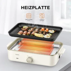 CalmDo Multifunktionspfanne 3 In 1,Elektrogrills, Elektropfanne Elektrische Partypfanne Multipfanne Mit Glasdeckel Und Einstellbare Temperatur, 1400W Leistung -Tepro Verkäufe 2024 8020e1de09af1b30e6045678e4016f6f 1