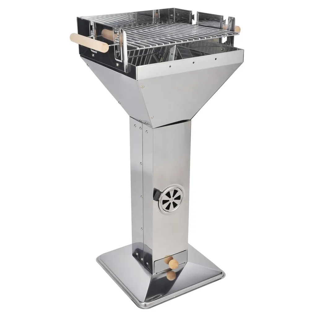 EDELSTAHL Trichtergrill Standgrill Säulengrill Holzkohlegrill Grill BBQ 5 EDELSTAHL Trichtergrill Standgrill Säulengrill Holzkohlegrill Grill BBQ – Bild 3