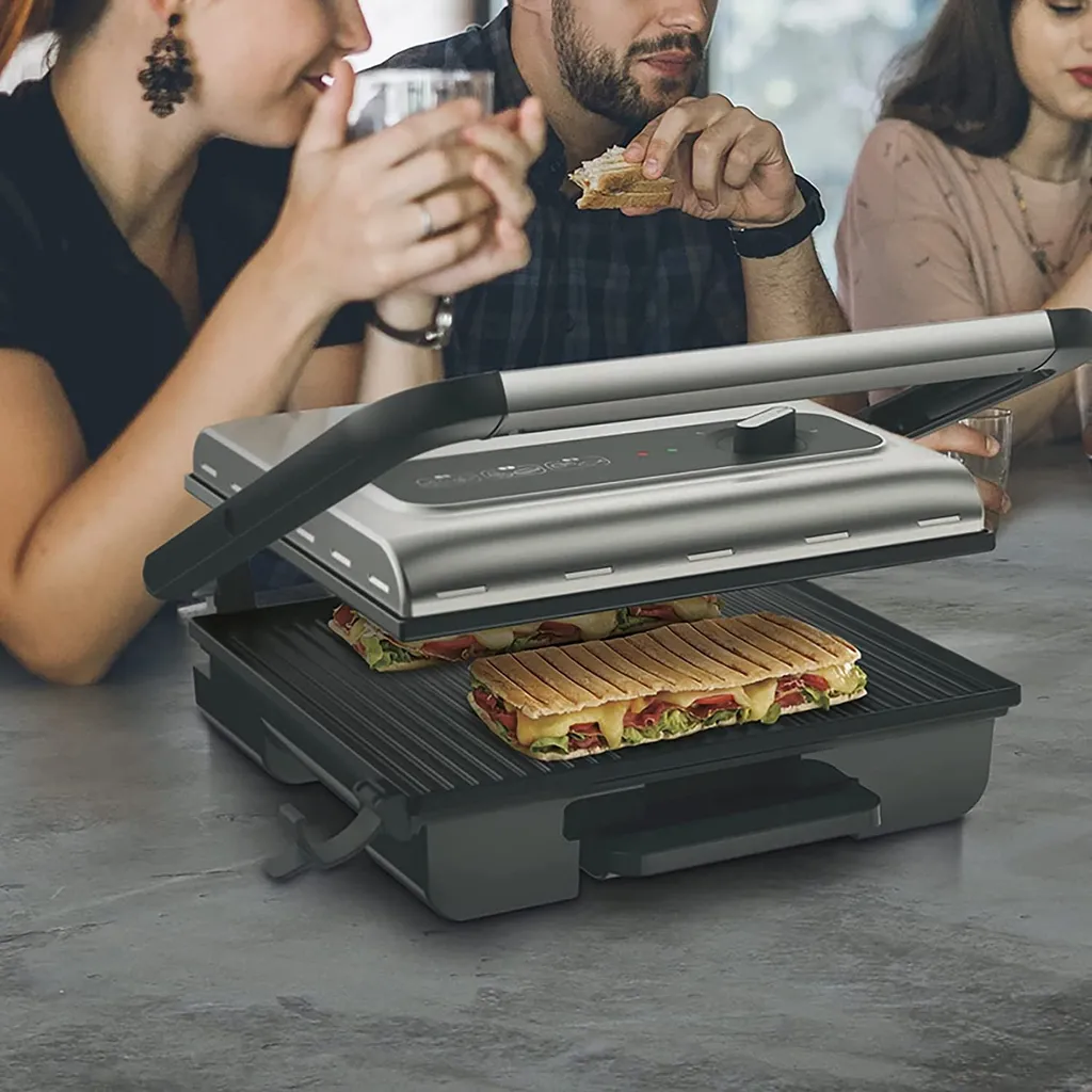 Tefal Kontaktgrill Inicio GC242D, Schwarz, Edelstahl, Rechteckig, Drehregler, 288 X 258 Mm, Scharnier, Fertig 15 Tefal Kontaktgrill Inicio GC242D, Schwarz, Edelstahl, Rechteckig, Drehregler, 288 X 258 Mm, Scharnier, Fertig – Bild 13