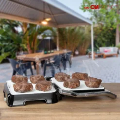 Clatronic KG 3571 Elektrischer Kontaktgrill, Multigrill, Für Beidseitiges & Fettfreies Grillen, Antihaftbeschichtete Platten, Kabelaufwicklung, 2000 Watt, Edelstahl -Tepro Verkäufe 2024 842b2db070be9bdef7370666b753ce13