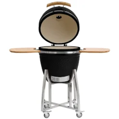 BBQ-Toro Kamado Grill Holzkohlegrill Ø 46 Cm "KURO" Mit Bambusablage, Thermometer, Schwarz -Tepro Verkäufe 2024 85351576142fd392848f7914684a68ec
